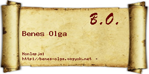 Benes Olga névjegykártya