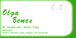 olga benes business card